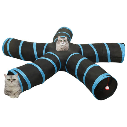 Cat Tunnel 5-way Black and Blue 25 cm Polyester