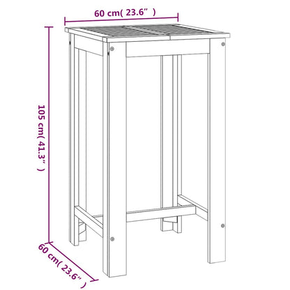 Garden Bar Table 60x60x105 cm Solid Wood Acacia