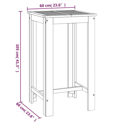 Garden Bar Table 60x60x105 cm Solid Wood Acacia