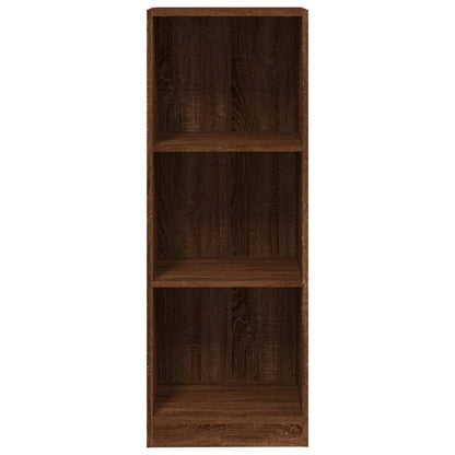3-Tier Book Cabinet Brown Oak 40x24x109 cm Engineered Wood