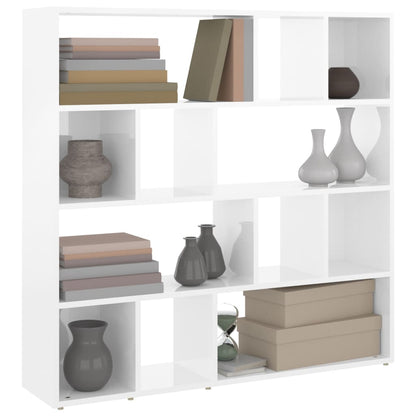 Book Cabinet/Room Divider High Gloss White 105x24x102 cm