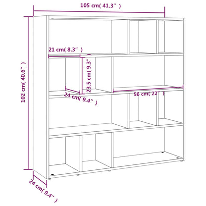 Book Cabinet/Room Divider Concrete Grey 105x24x102 cm