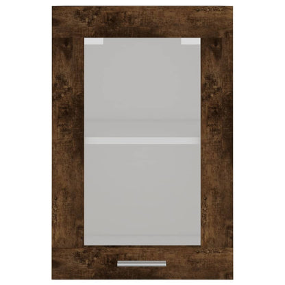 Hanging Glass Cabinet Lyon Smoked Oak 40x31x60 cm Engineered Wood