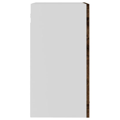 Hanging Glass Cabinet Lyon Smoked Oak 40x31x60 cm Engineered Wood