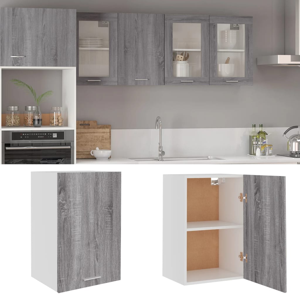 Hanging Cabinet Lyon Grey Sonoma 39.5x31x60 cm Engineered Wood