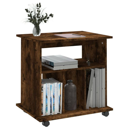 Rolling Cabinet Smoked Oak 60x45x60 cm Engineered Wood