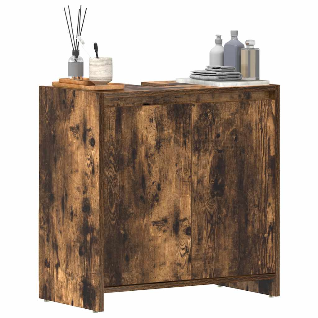 Bathroom Cabinet Smoked Oak 60x33x61 cm Engineered Wood