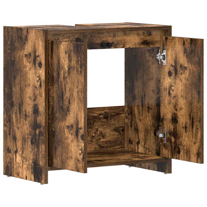Bathroom Cabinet Smoked Oak 60x33x61 cm Engineered Wood