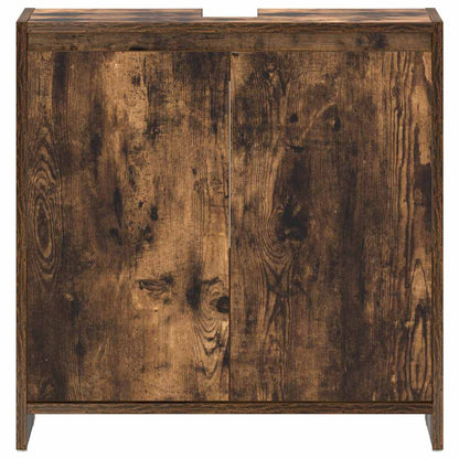 Bathroom Cabinet Smoked Oak 60x33x61 cm Engineered Wood