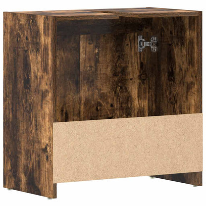 Bathroom Cabinet Smoked Oak 60x33x61 cm Engineered Wood