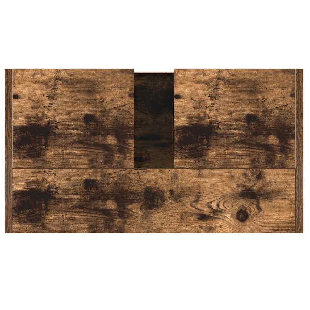 Bathroom Cabinet Smoked Oak 60x33x61 cm Engineered Wood