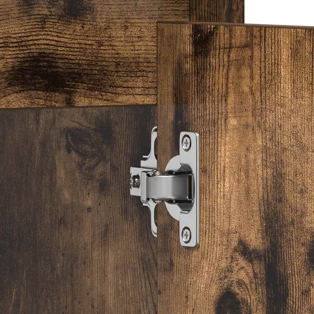 Bathroom Cabinet Smoked Oak 60x33x61 cm Engineered Wood