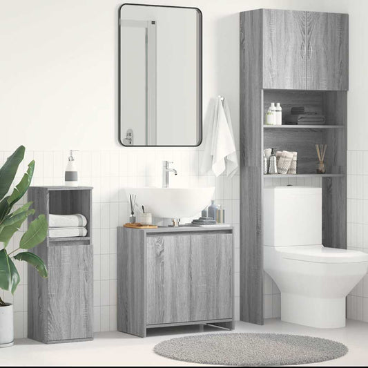 Bathroom Cabinet Grey Sonoma 60x33x61 cm Engineered Wood