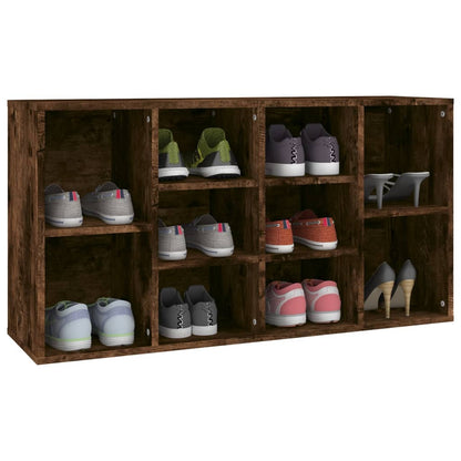 Shoe Bench Smoked Oak 103x30x55 cm Engineered Wood