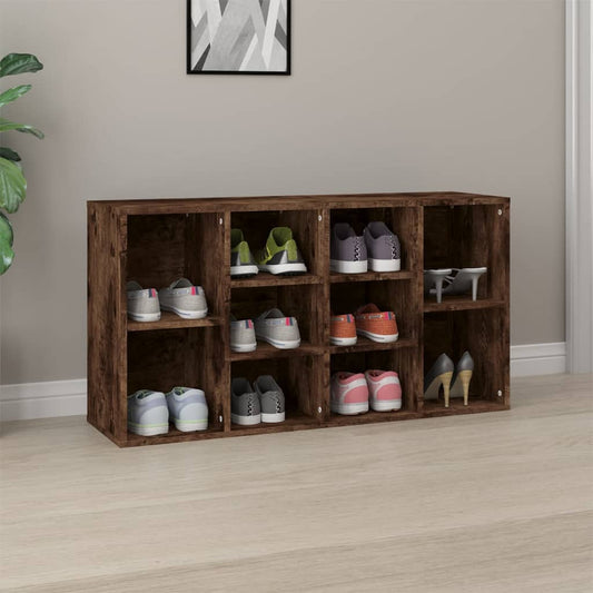 Shoe Bench Smoked Oak 103x30x55 cm Engineered Wood