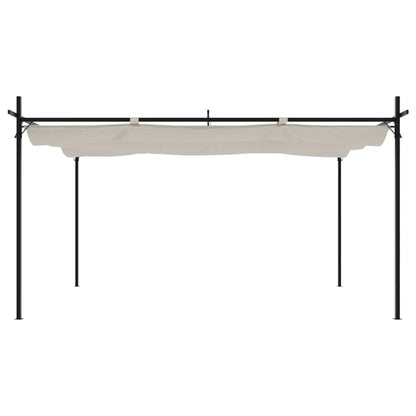 Pergola with Retractable Roof Cream 395x292x230 cm