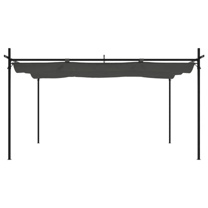 Pergola with Retractable Roof Anthracite 395x292x230 cm