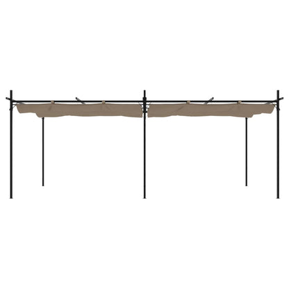 Pergola with Retractable Roof Taupe 589x292x230 cm