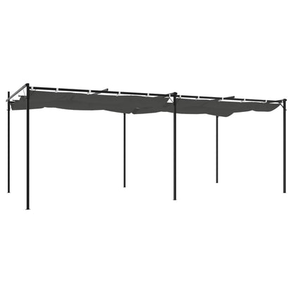 Pergola with Retractable Roof Anthracite 589x292x230 cm
