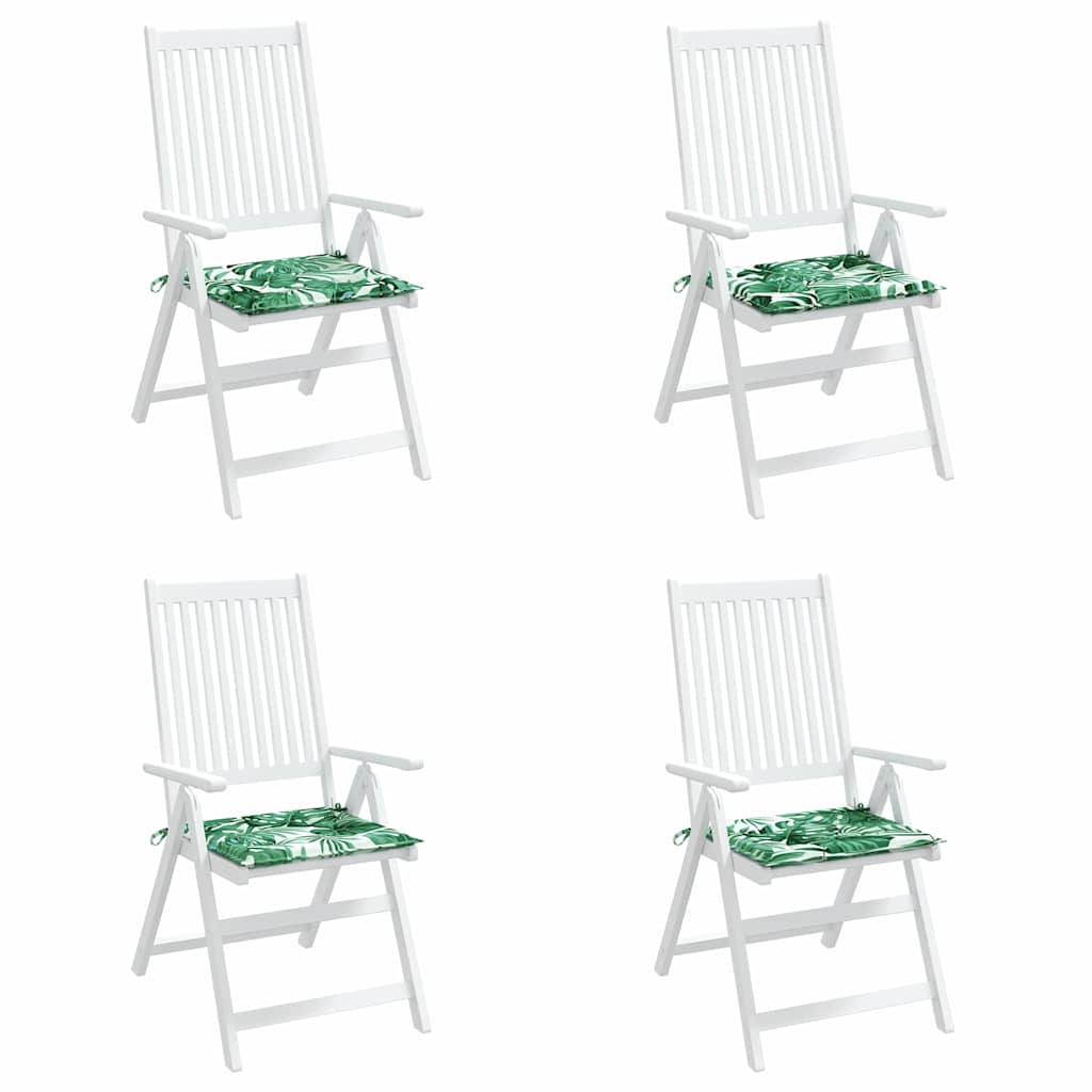 Chair Cushions 4 pcs Leaf Pattern 50 x 50 x 4 cm Oxford Fabric