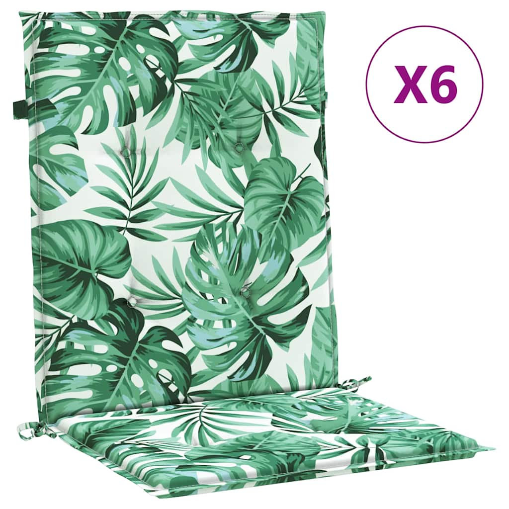 Chair Cushions 6 pcs Leaf pattern 100 x 50 x 3 cm Oxford fabric