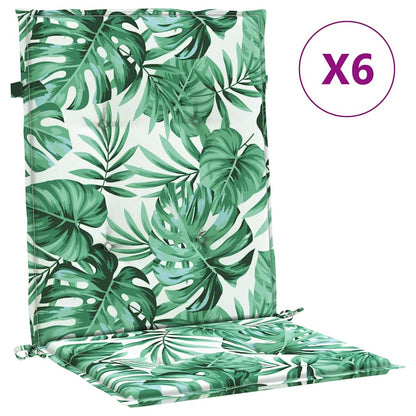 Chair Cushions 6 pcs Leaf pattern 100 x 50 x 3 cm Oxford fabric