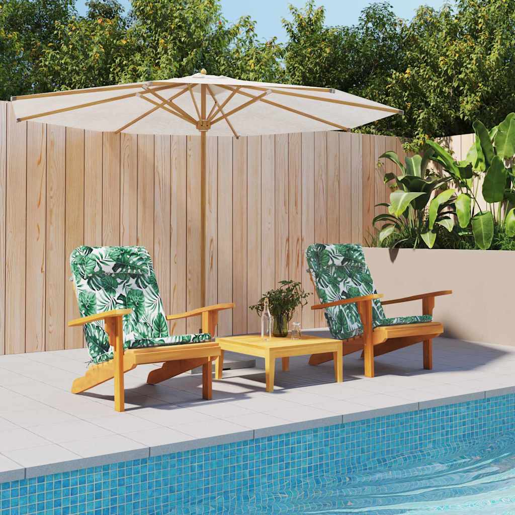 Chair Cushion Floral 2 pcs Green 58 x 77 x 4.5 cm Oxford fabric