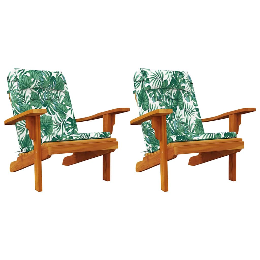 Chair Cushion Floral 2 pcs Green 58 x 77 x 4.5 cm Oxford fabric