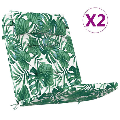 Chair Cushion Floral 2 pcs Green 58 x 77 x 4.5 cm Oxford fabric
