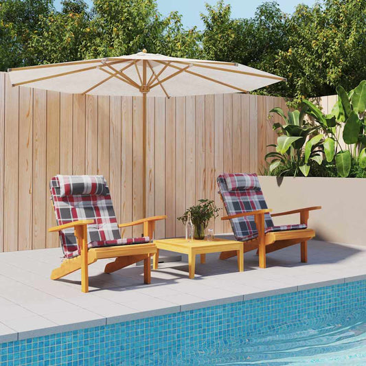 Chair Cushion 2 pcs Red check pattern 58 x 77 x 4.5 cm