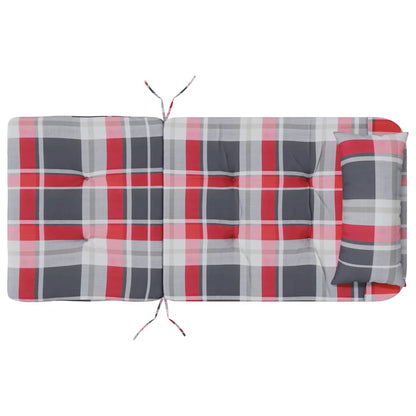 Chair Cushion 2 pcs Red check pattern 58 x 77 x 4.5 cm