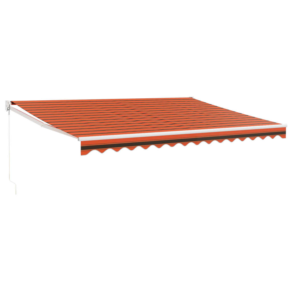 Retractable Awning Orange and Brown 4.5x3 m Fabric and Aluminium