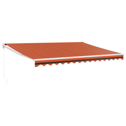 Retractable Awning Orange and Brown 4.5x3 m Fabric and Aluminium