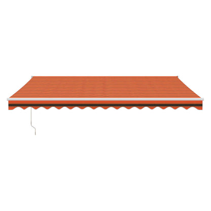 Retractable Awning Orange and Brown 4.5x3 m Fabric and Aluminium