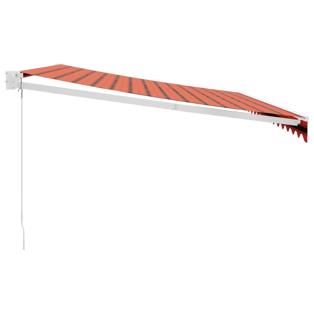 Retractable Awning Orange and Brown 4.5x3 m Fabric and Aluminium