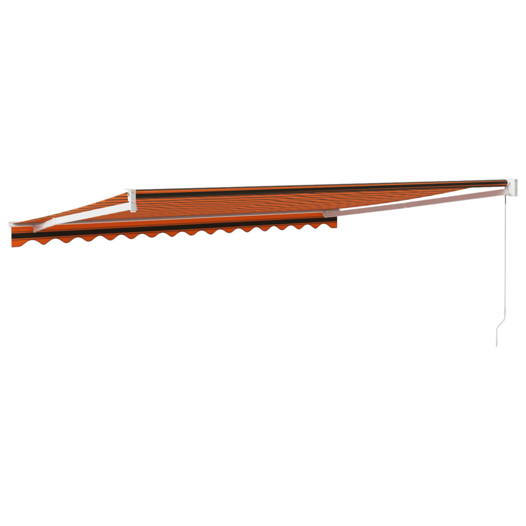 Retractable Awning Orange and Brown 4.5x3 m Fabric and Aluminium