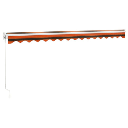 Retractable Awning Orange and Brown 4.5x3 m Fabric and Aluminium
