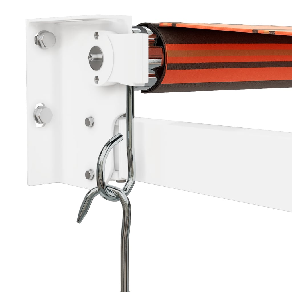 Retractable Awning Orange and Brown 4.5x3 m Fabric and Aluminium