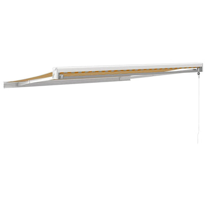 Retractable Awning Yellow and White 3.5x2.5 m Fabric and Aluminium
