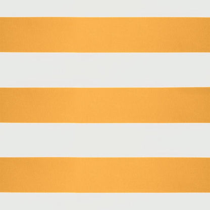 Retractable Awning Yellow and White 4x3 m Fabric and Aluminium