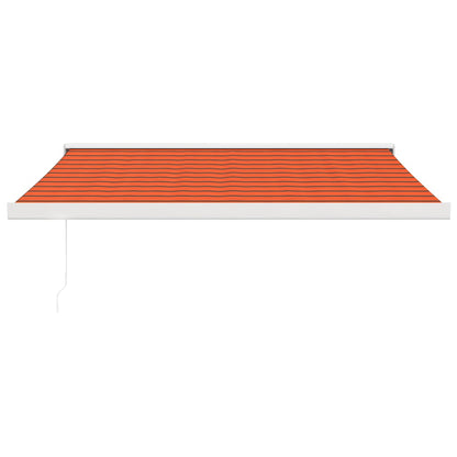 Retractable Awning Orange and Brown 3.5x2.5 m Fabric and Aluminium