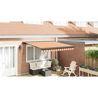 Retractable Awning Yellow and White 3.5x2.5 m Fabric and Aluminium