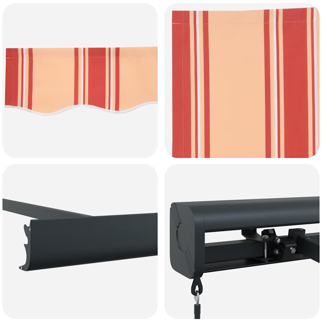 Retractable Awning Yellow and White 3.5x2.5 m Fabric and Aluminium