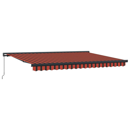 Retractable Awning Orange and Brown 4.5x3 m Fabric and Aluminium