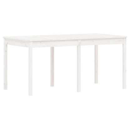 7 Piece Garden Dining Set White Solid Wood Pine
