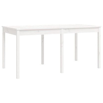 7 Piece Garden Dining Set White Solid Wood Pine