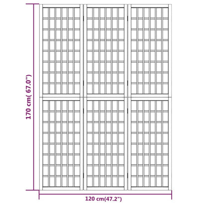 Folding 3-Panel Room Divider Japanese Style 120x170 cm