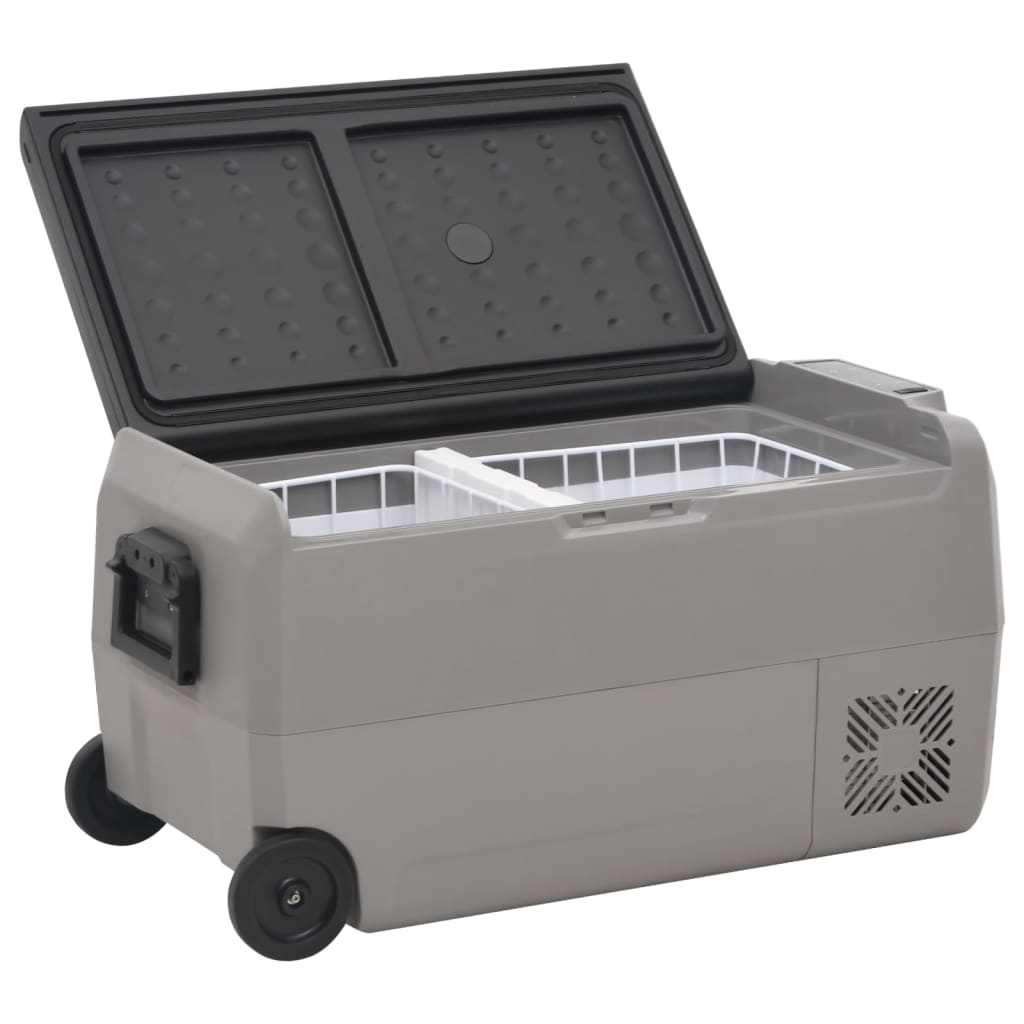 Cool Box with Wheel and Handle Black & Grey 36 L PP & PE