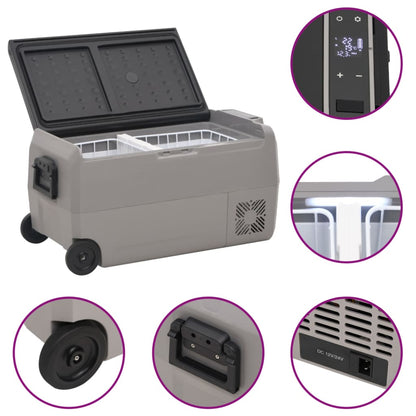 Cool Box with Wheel and Handle Black & Grey 36 L PP & PE