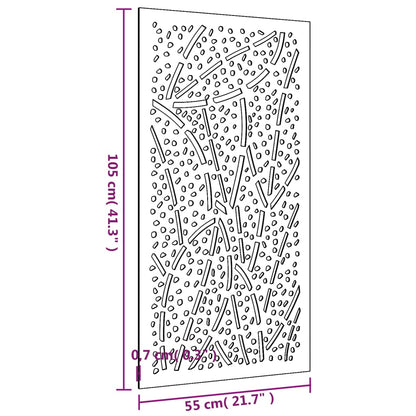 Garden Wall Decoration 105x55 cm Corten Steel Leaf Design